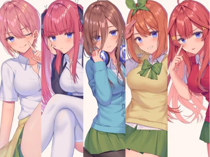 《五等分的花嫁》同人作品：甲月大师的妻子系列，每幅作品展现不同魅力视频数量：多幅